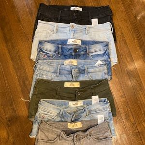 7 PAIRS OF HOLLISTER JEAN SHORTS